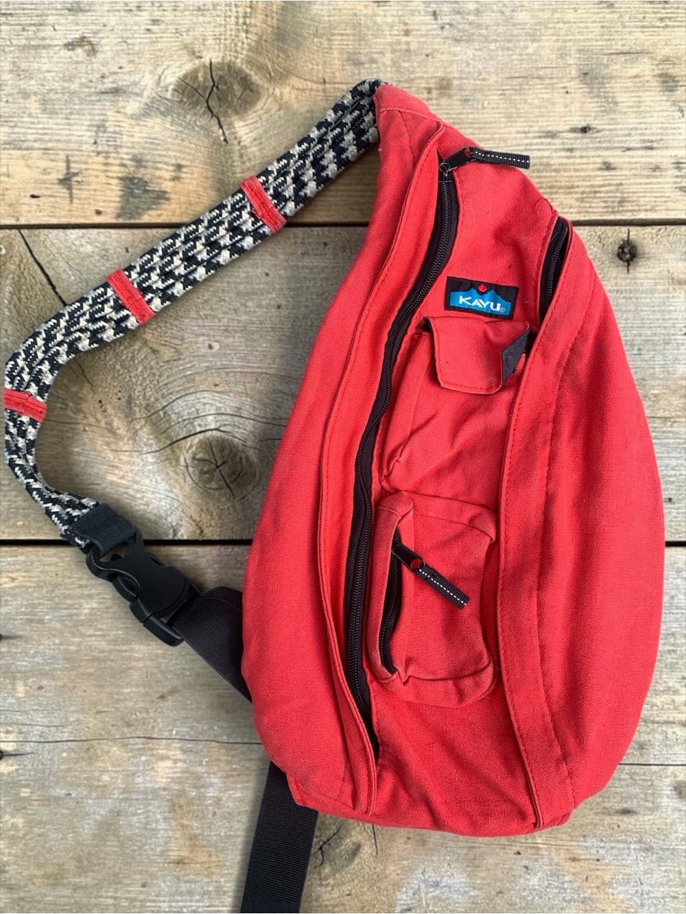 Kavu Red Crossbody Sling Backpack